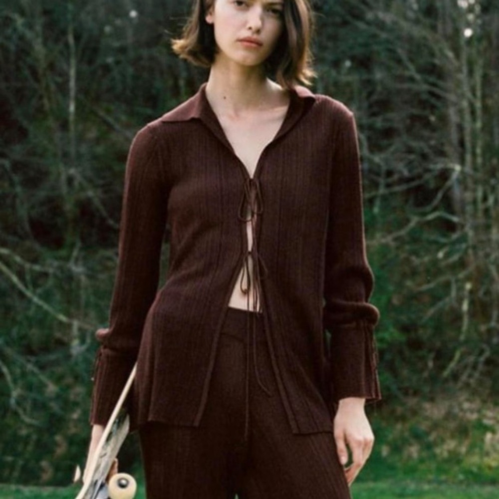 Zara knit tie top